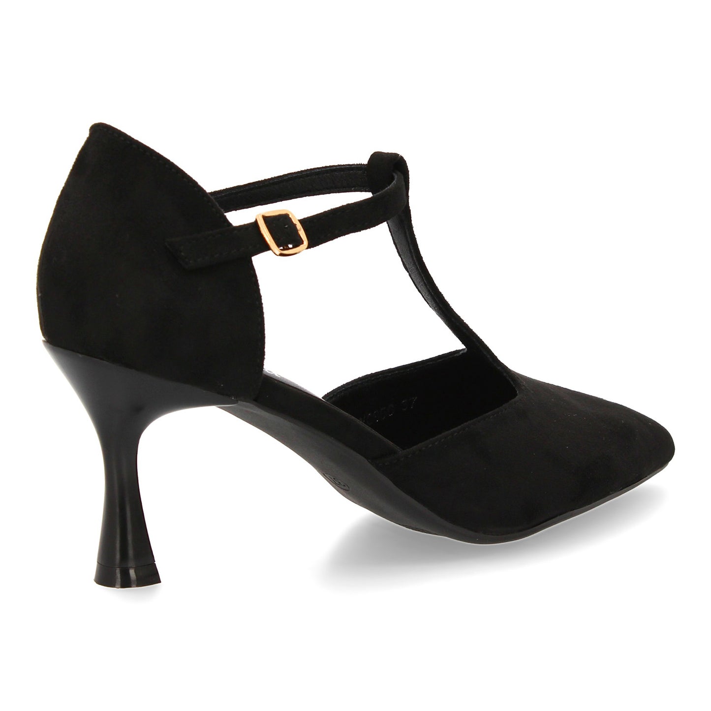 Zapato de tacón medio con tira en T para mujer. Elegante  ´cómodo y versátil. Co