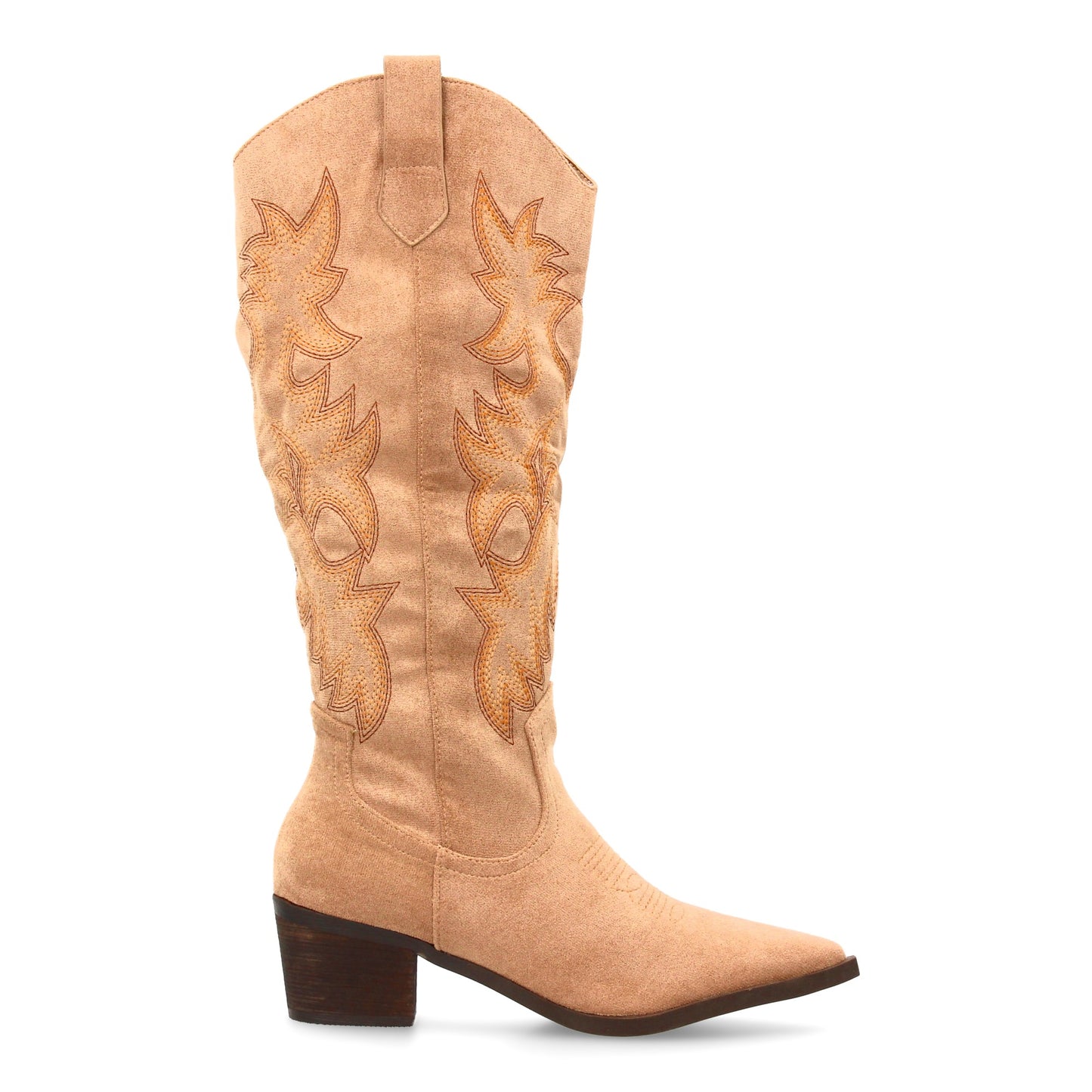 Botas camperas de mujer con caña alta y bordados estilo cowboy  cierre de cremal