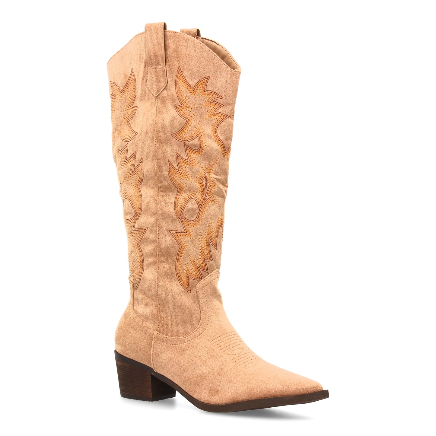 Botas camperas de mujer con caña alta y bordados estilo cowboy  cierre de cremal