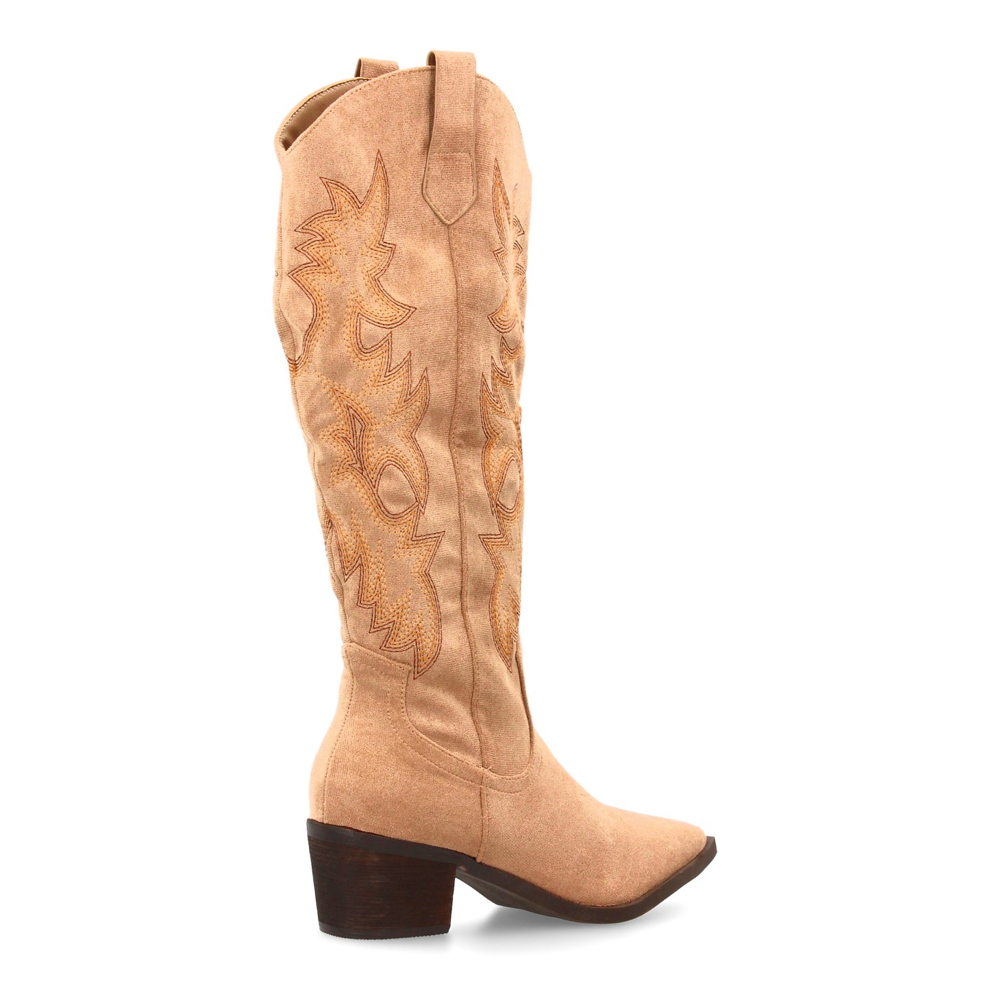 Botas camperas de mujer con caña alta y bordados estilo cowboy  cierre de cremal