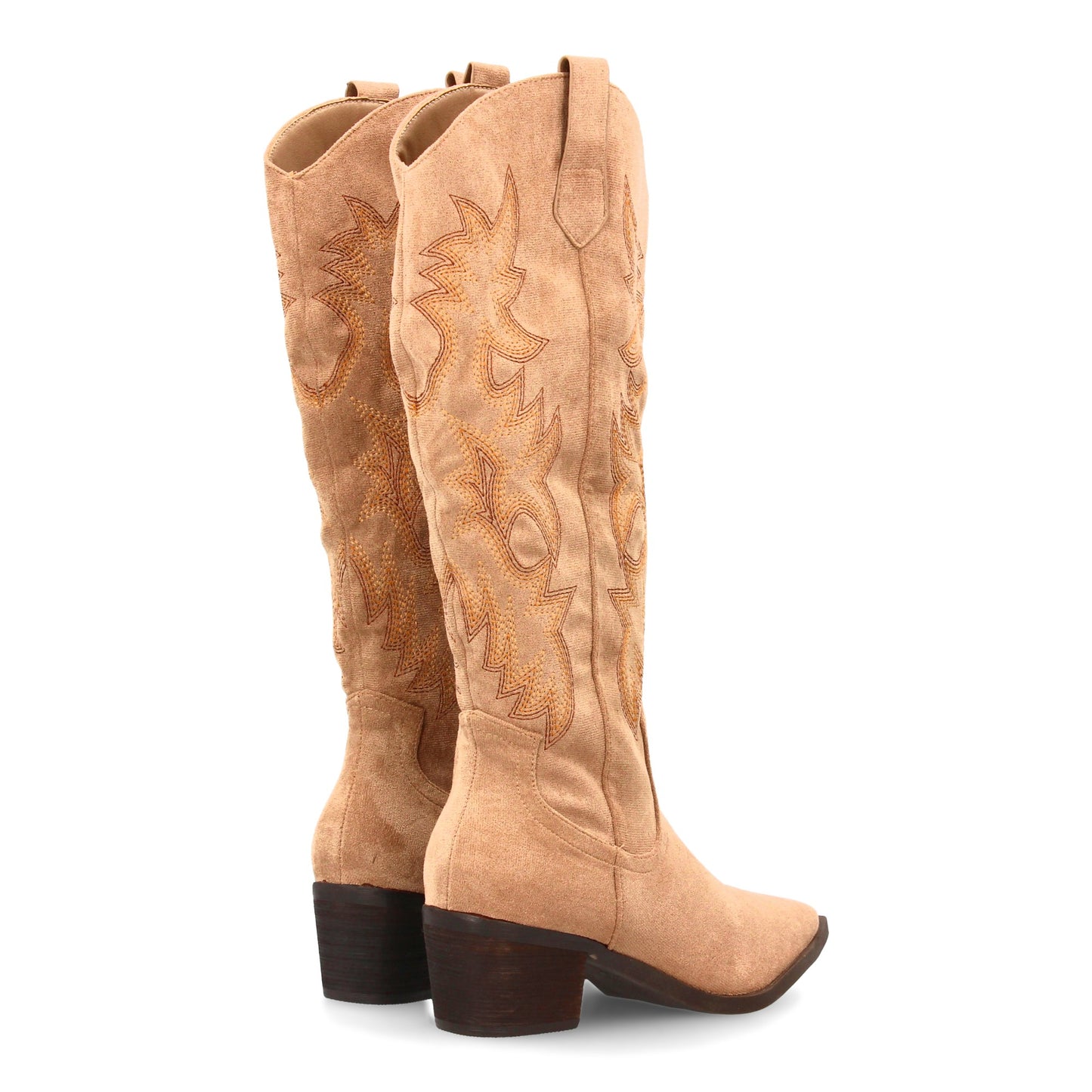 Botas camperas de mujer con caña alta y bordados estilo cowboy  cierre de cremal