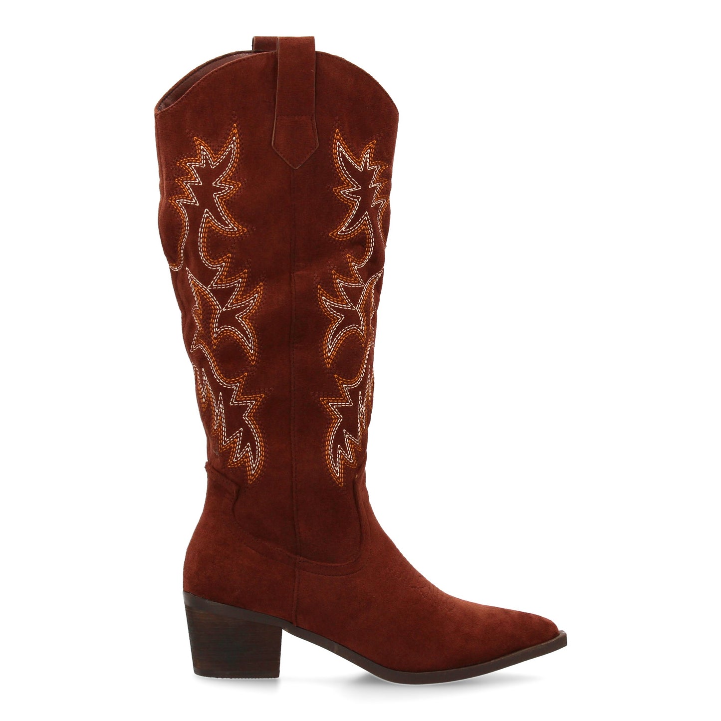 Botas camperas de mujer con caña alta y bordados estilo cowboy  cierre de cremal
