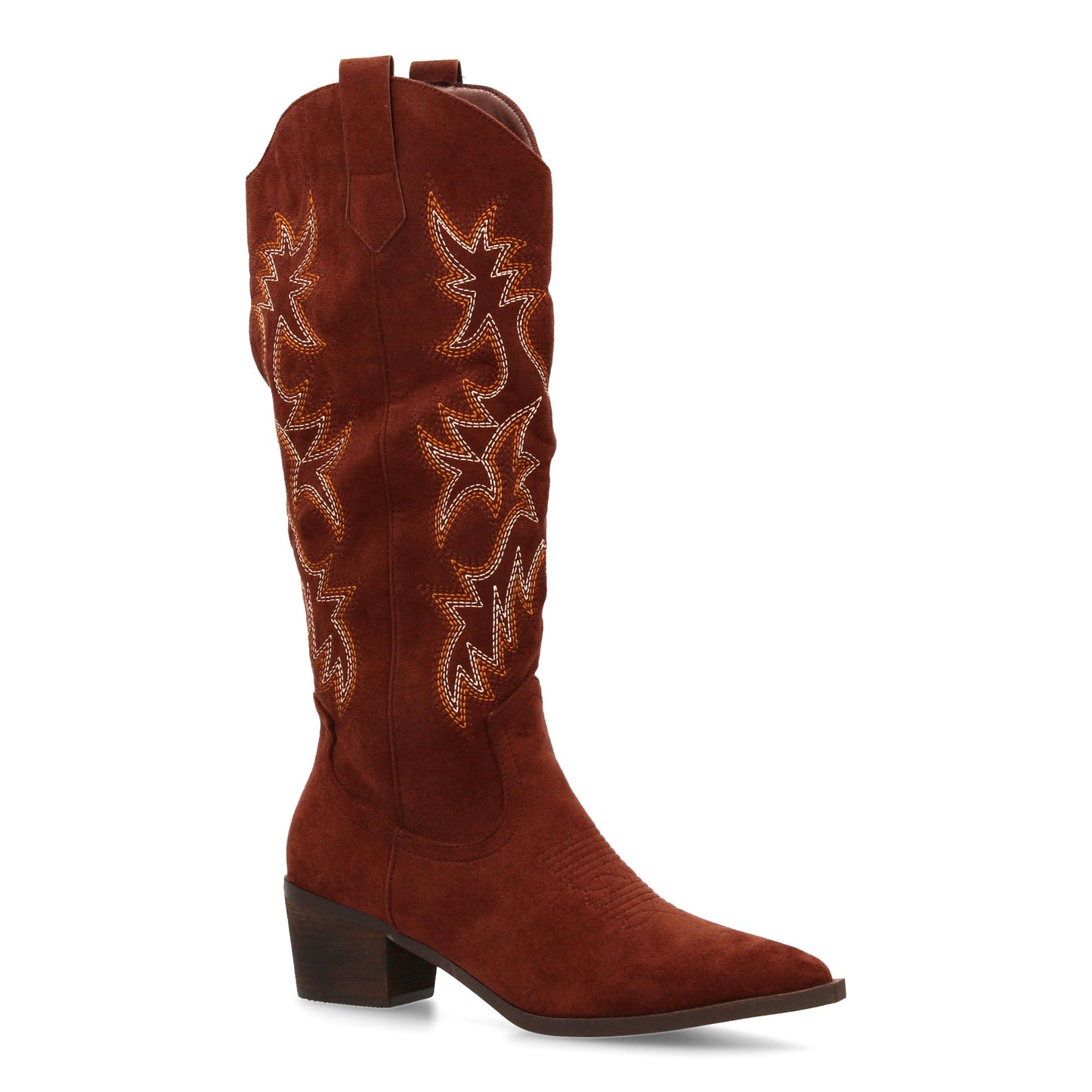 Botas camperas de mujer con caña alta y bordados estilo cowboy  cierre de cremal