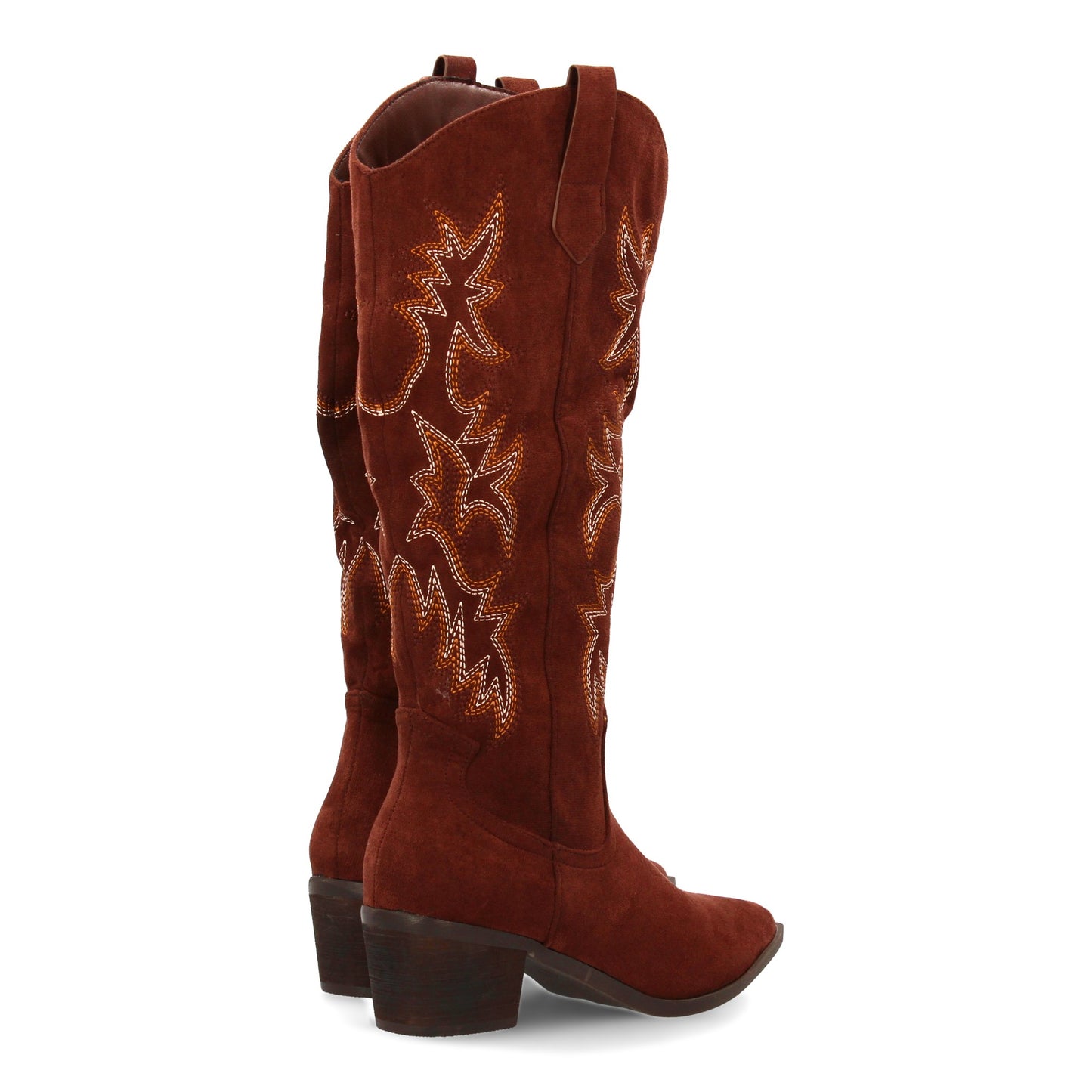 Botas camperas de mujer con caña alta y bordados estilo cowboy  cierre de cremal