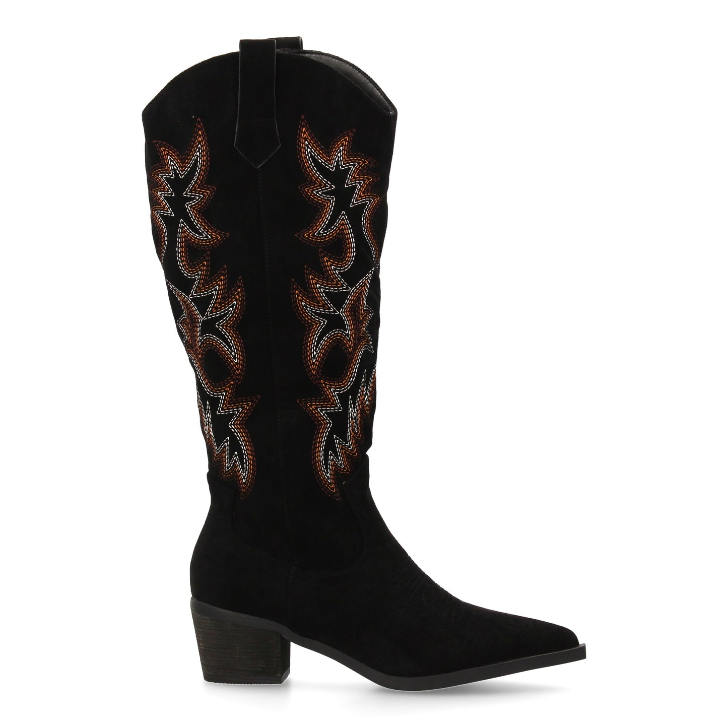 Botas camperas de mujer con caña alta y bordados estilo cowboy  cierre de cremal