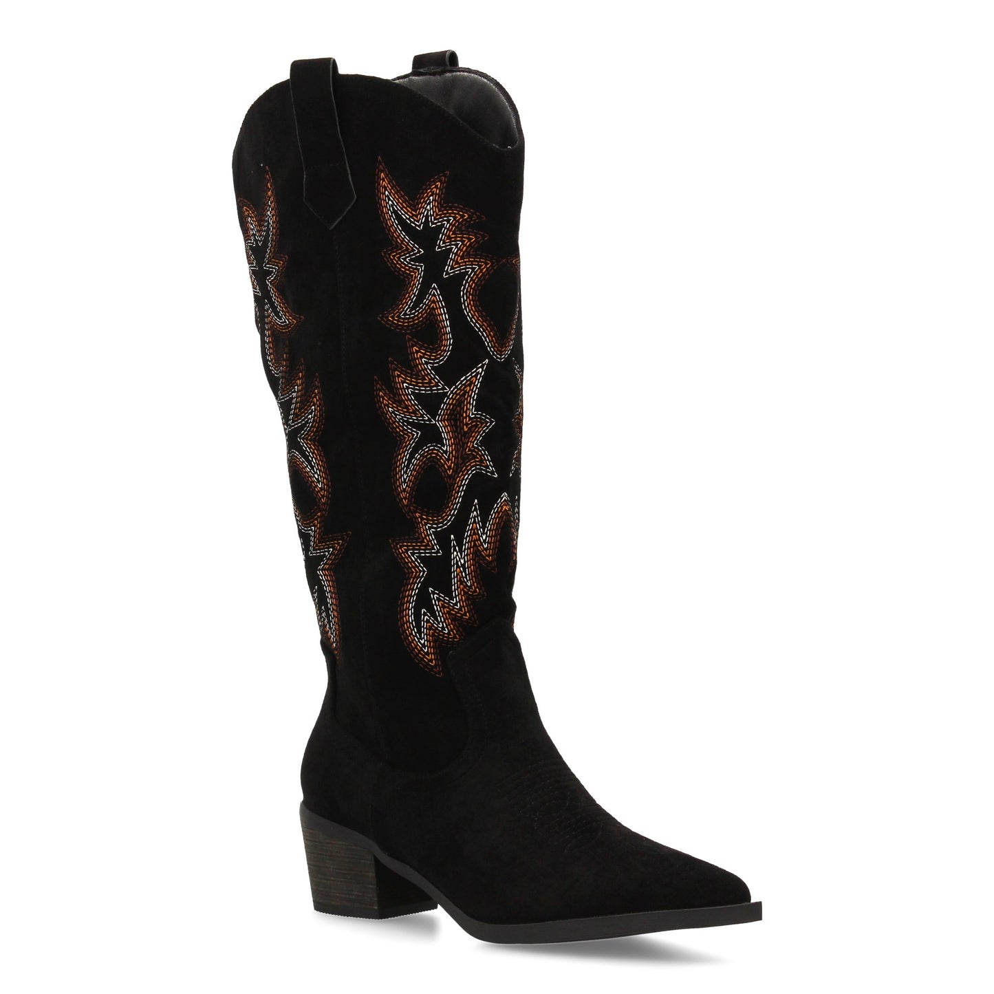 Botas camperas de mujer con caña alta y bordados estilo cowboy  cierre de cremal