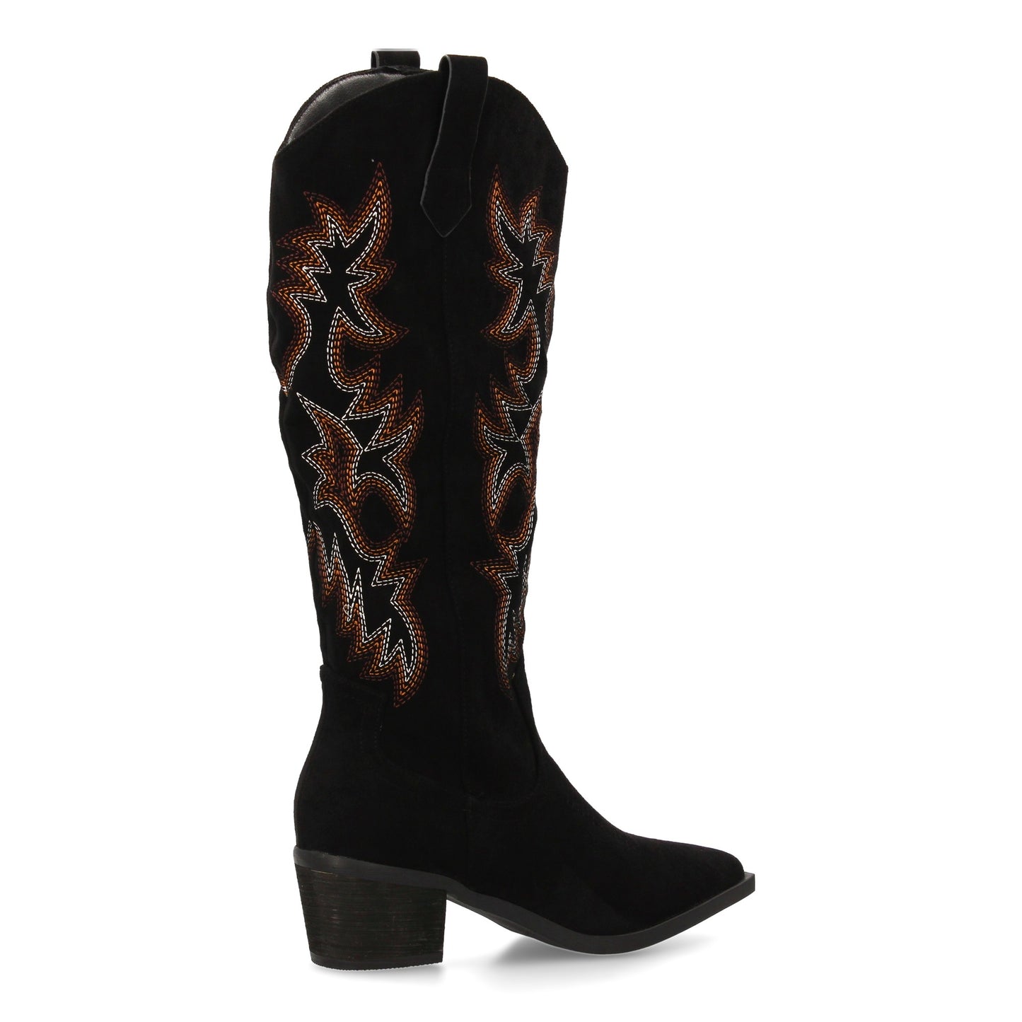 Botas camperas de mujer con caña alta y bordados estilo cowboy  cierre de cremal