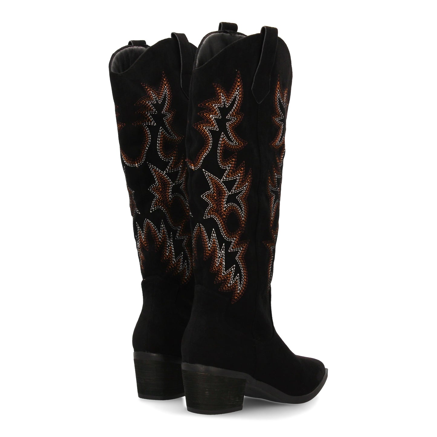 Botas camperas de mujer con caña alta y bordados estilo cowboy  cierre de cremal