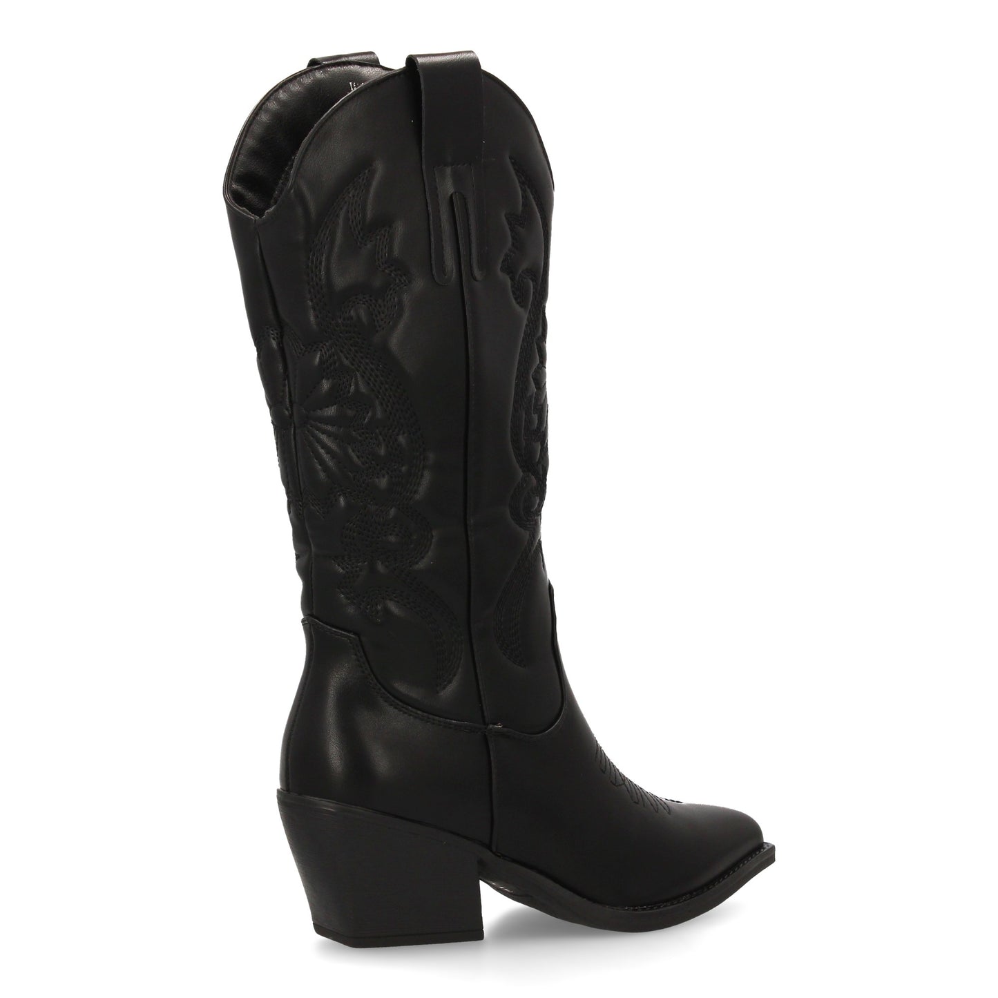 Bota cowboy de caña alta con bordados  para mujer. tacón medio y punta fina  est