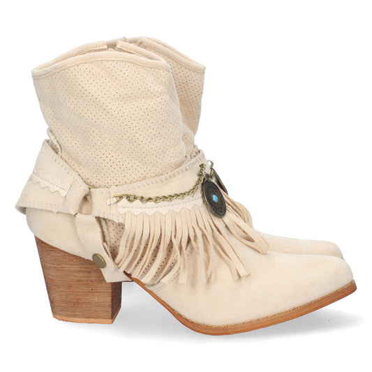 Botin de Tacón para Mujer  con Flecos  D