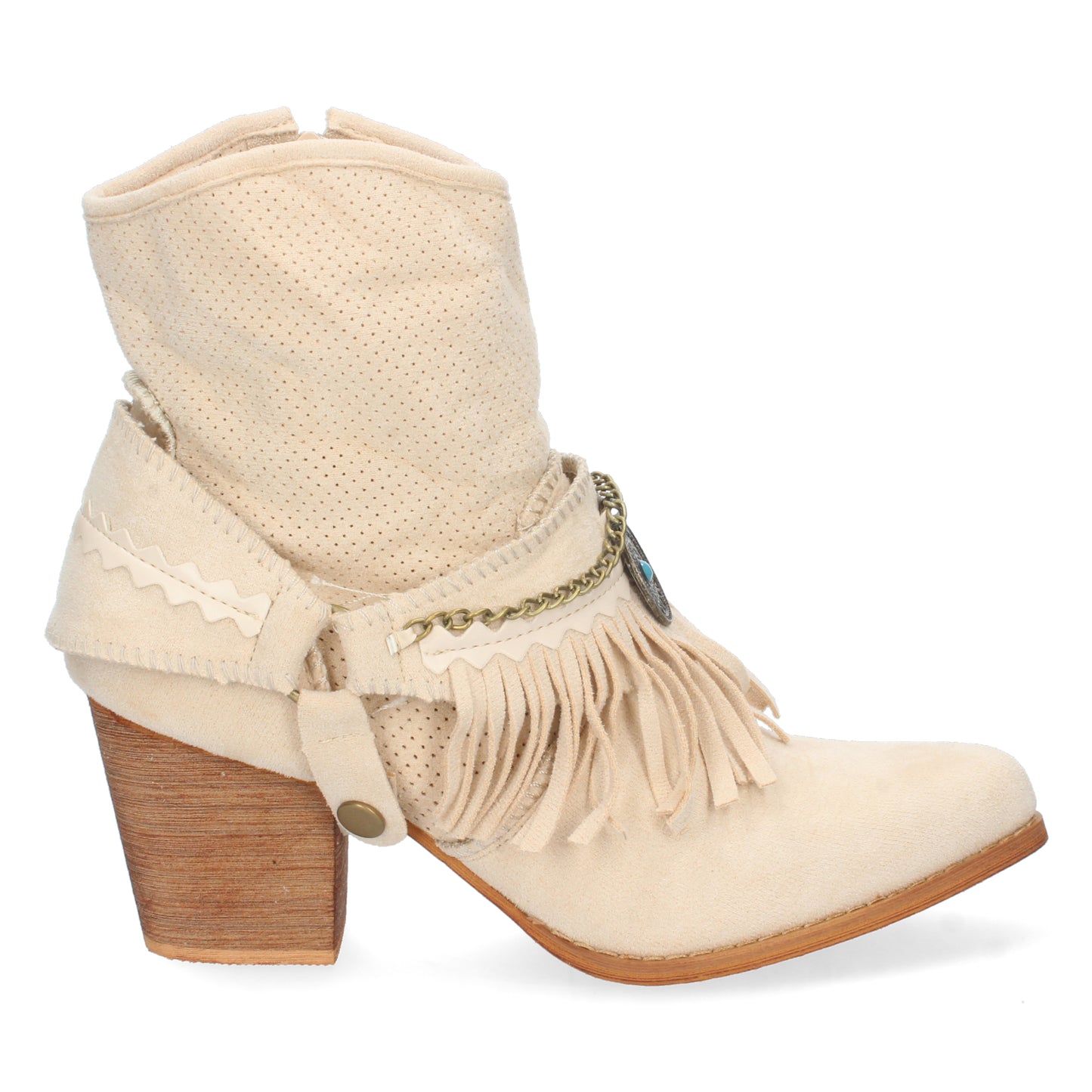 Botin de Tacón para Mujer  con Flecos  D