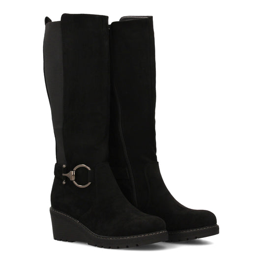 Bota alta mujer Diseño elegante  con cuña que aporta altura sin renunciar a la c