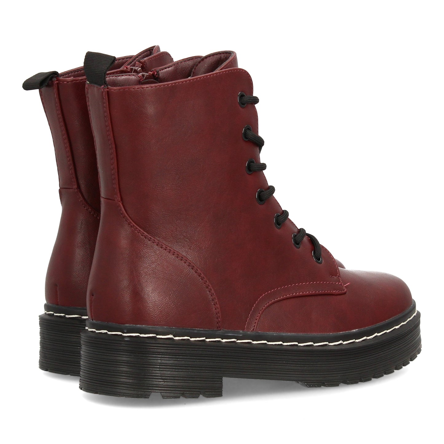 Botin de Tacon Ancho para Mujer  Comodo  con Estampado Liso  y Cierre de Cr