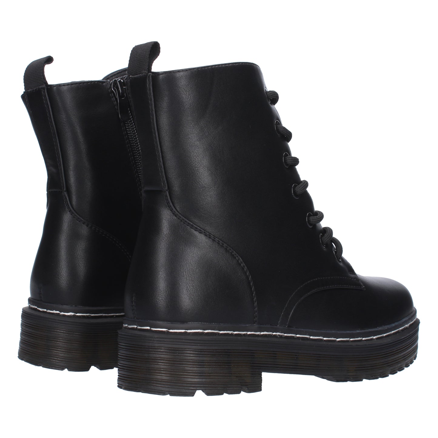 Botin de Tacon Ancho para Mujer  Comodo  con Estampado Liso  y Cierre de Cr