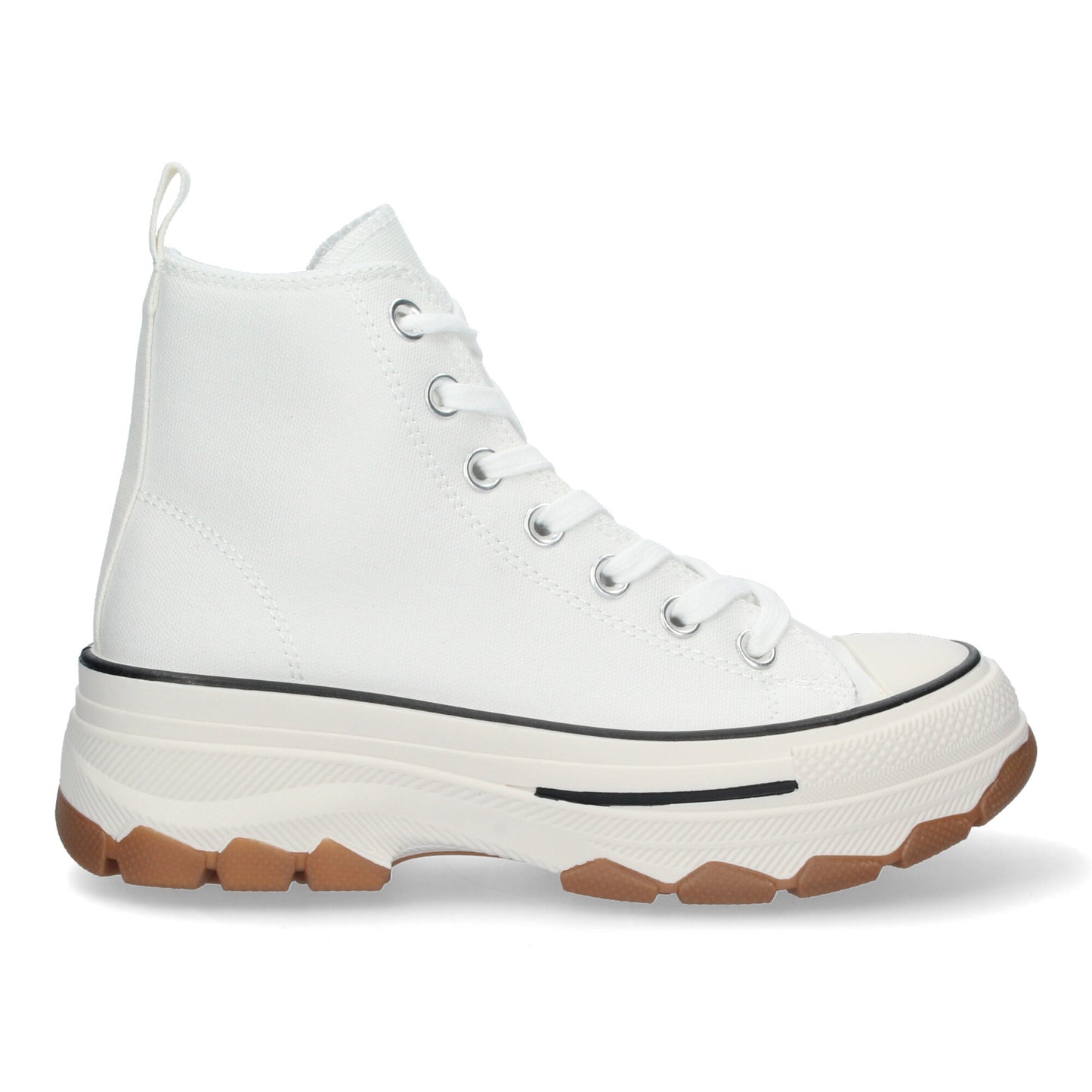 Zapatilla Abotinada de Plataforma para Mujer  Comoda  Estilo Bamba  Material de Lona  y Cierre de Cordones