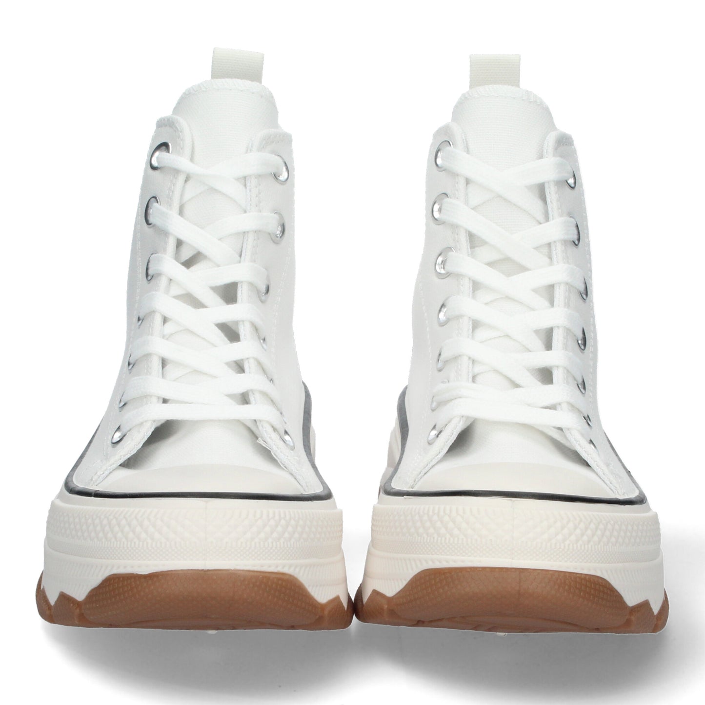 Zapatilla Abotinada de Plataforma para Mujer  Comoda  Estilo Bamba  Material de Lona  y Cierre de Cordones