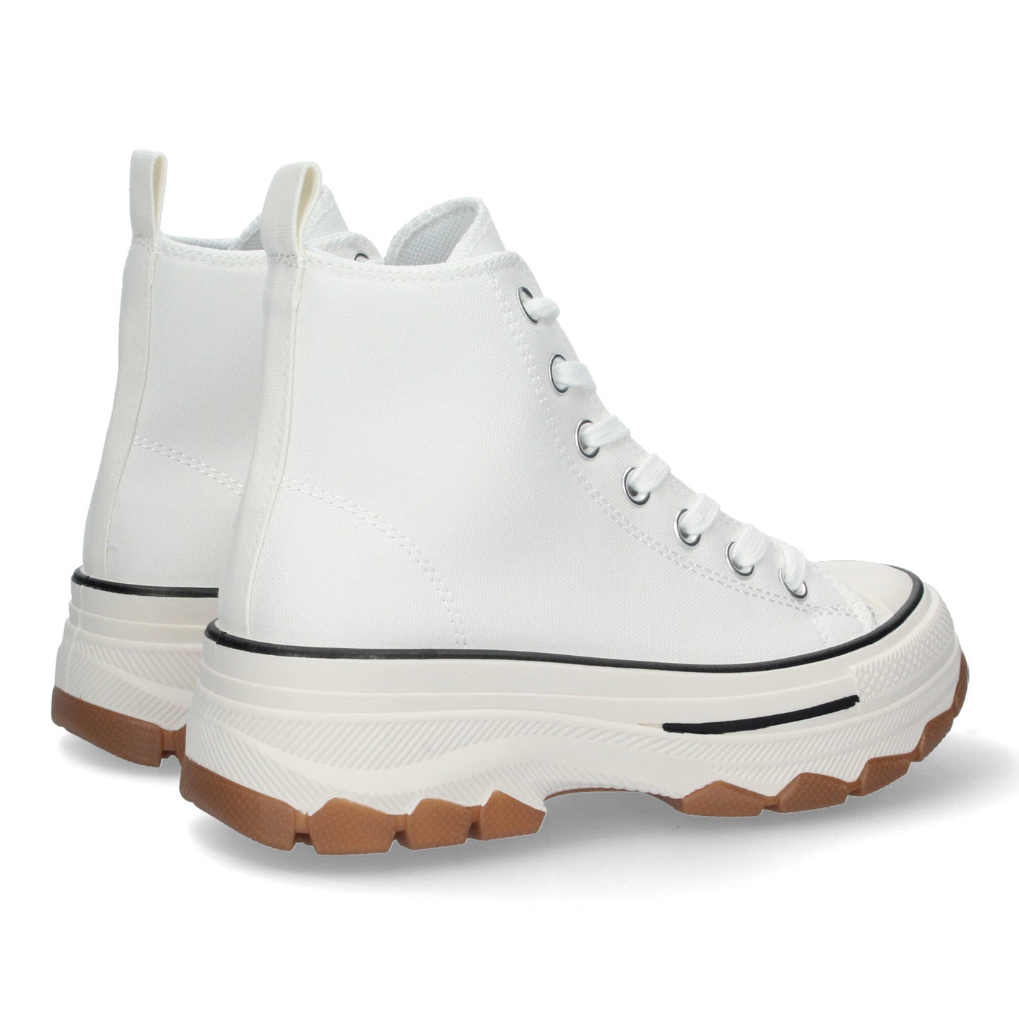 Zapatilla Abotinada de Plataforma para Mujer  Comoda  Estilo Bamba  Material de Lona  y Cierre de Cordones