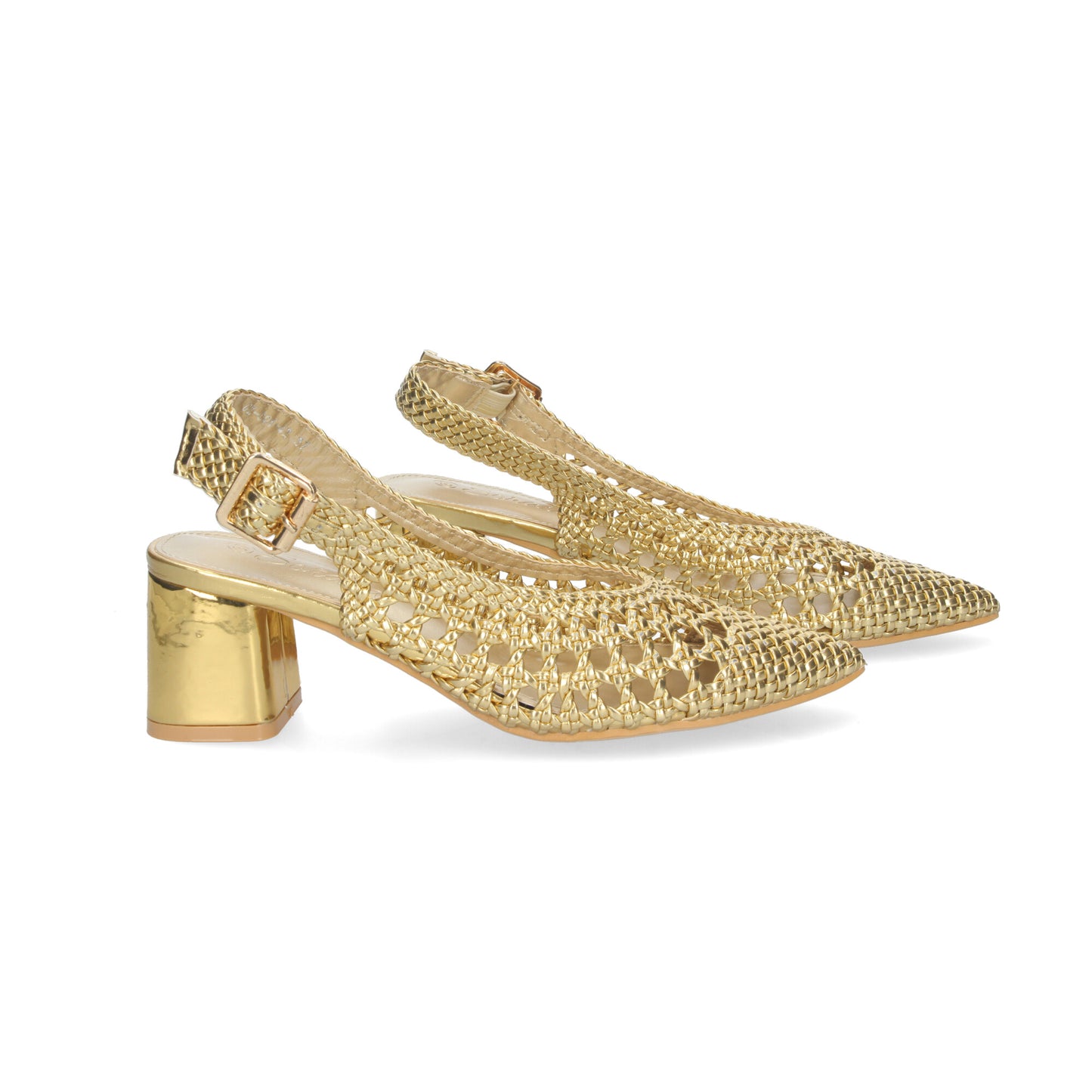 Zapato de tacón punta fina Oro