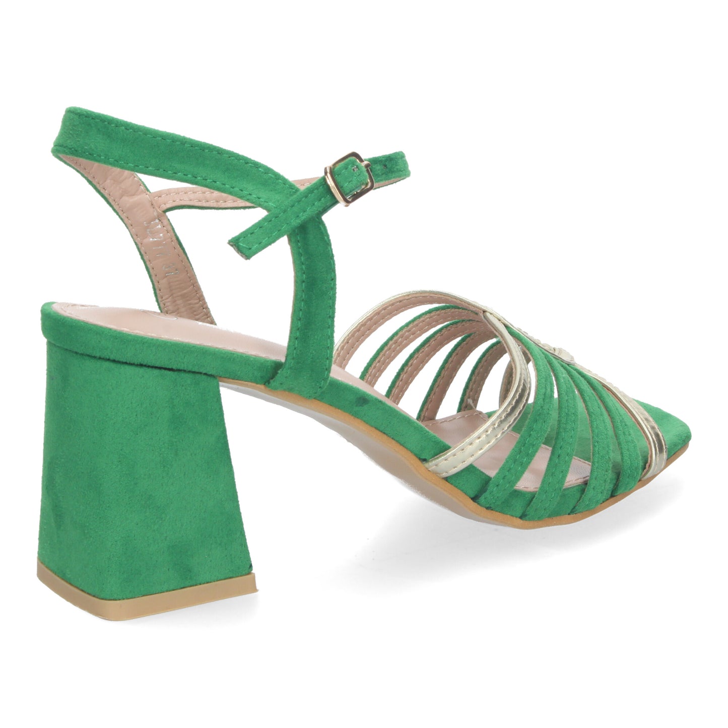 Sandalia de tacón adorno Verde