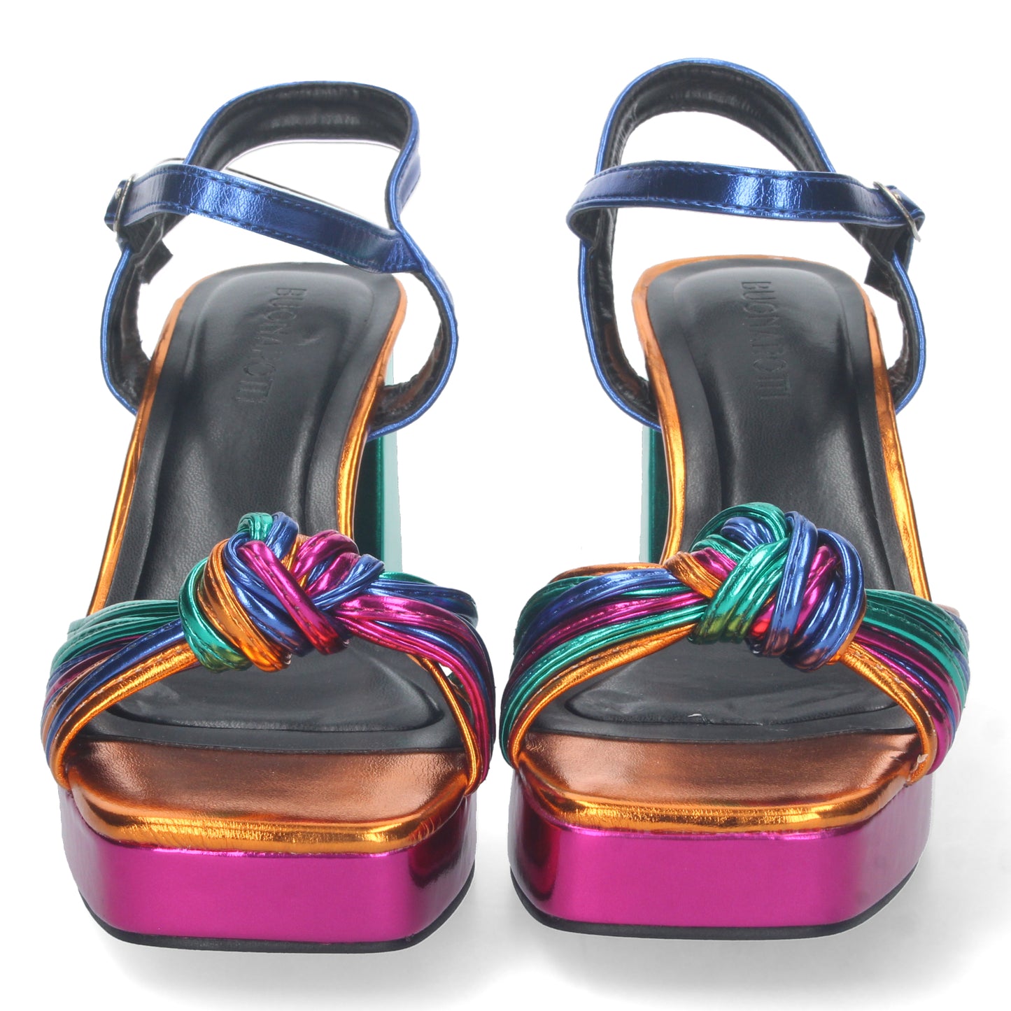 Sandalia tiras enredadas multicolor