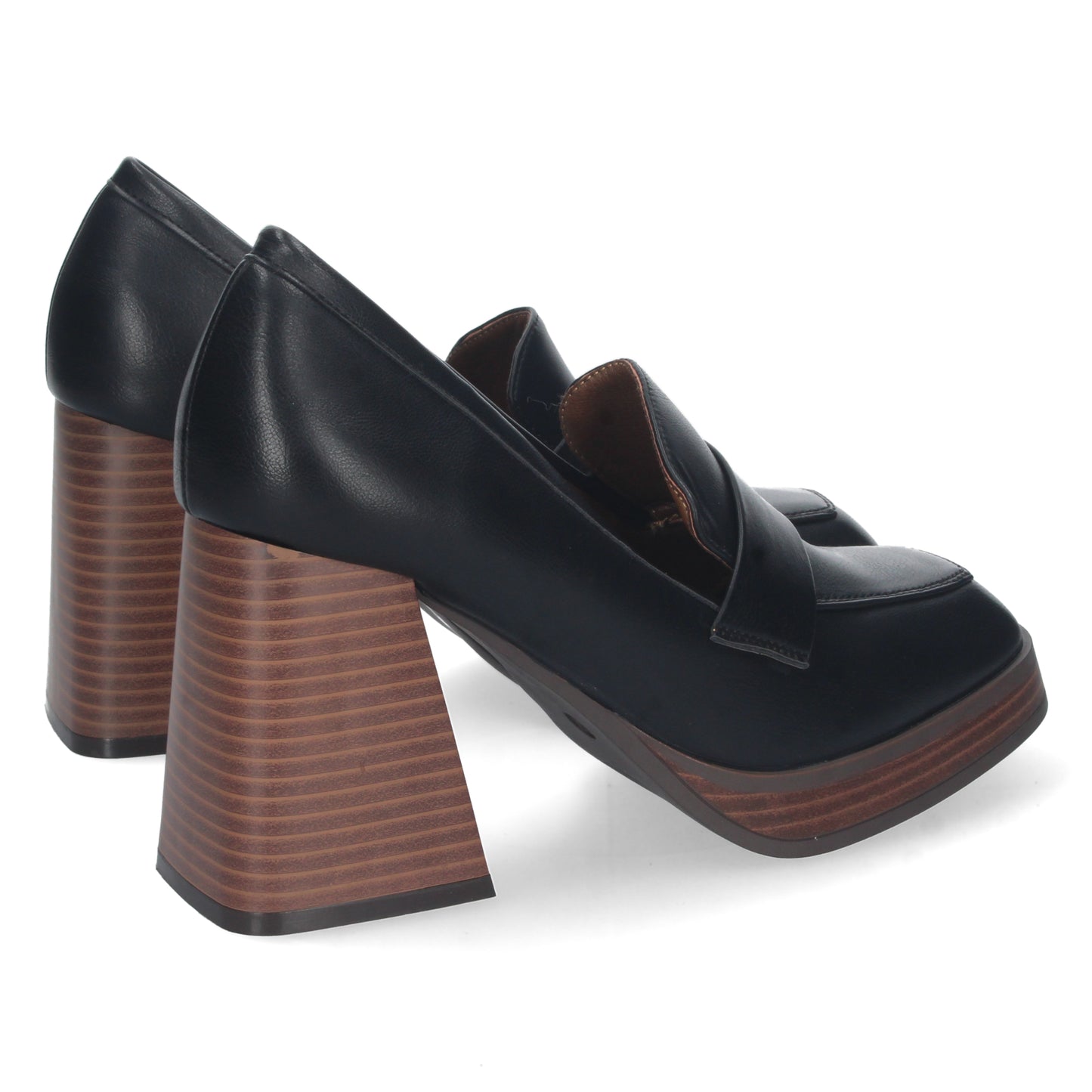 Zapato de Tacon Alto para Mujer  Ancho  Comodo  con Mini Plataforma  Correa en el Empeine  Otoño Invierno *