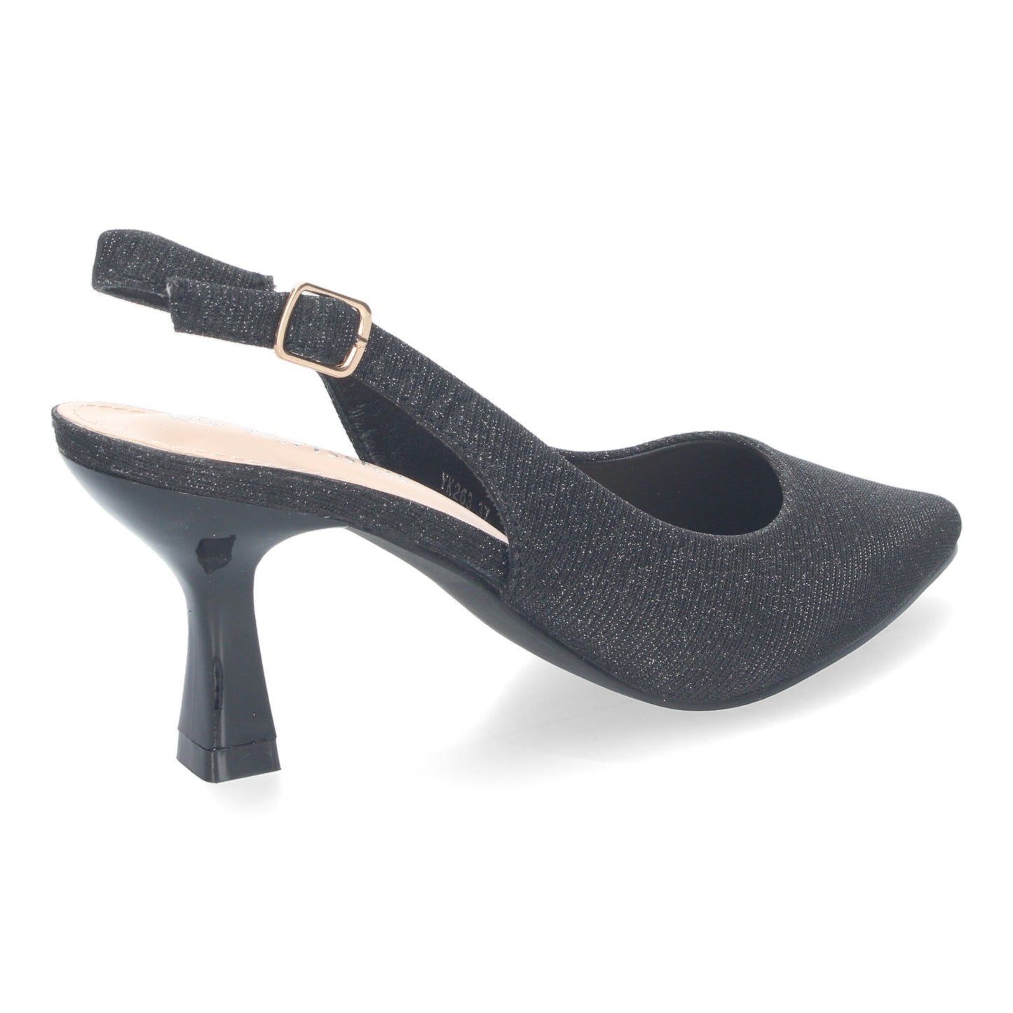 Zapato de Salón para Mujer  Diseño Elegante con Tacón  Abierto por el Talón  Puntera Fina y Cierre de Hebilla Ajustable.